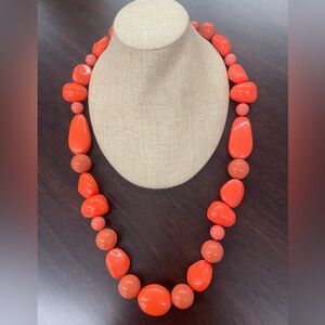 NWOT Kenneth Jay Lane Orange Resin Enamel Statement Necklace